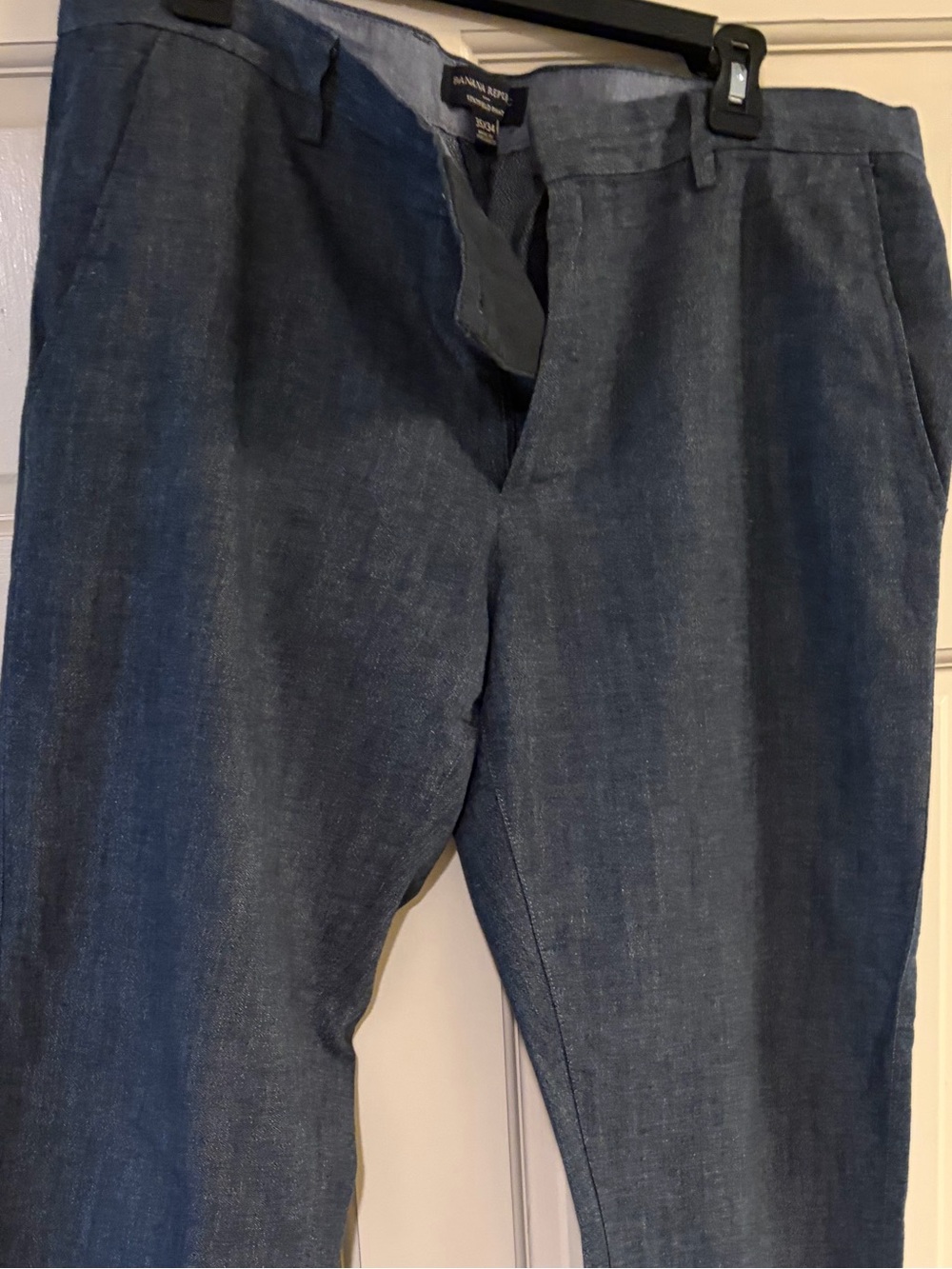 Banana Republic Men's Chambray Dress Pants in Denim Blue